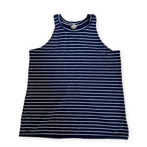 Athleta Girl navy & white striped tank top size large (10)